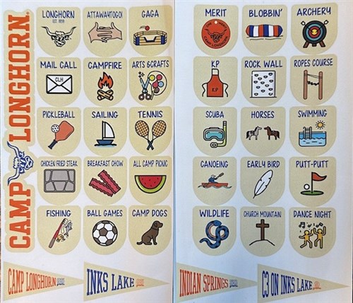 Decals:  Camp Activity Sticker Sheets