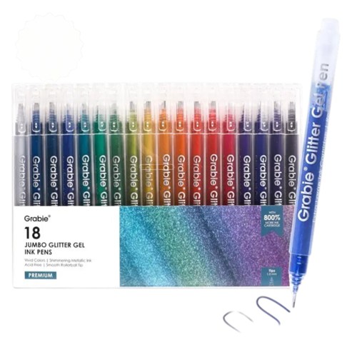 Jumbo Iridescent Glitter Gel Ink Pen of 18