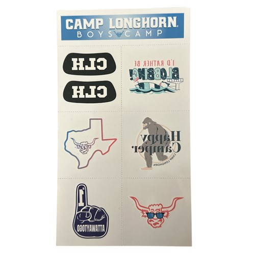 Boys Camp Tattoo Sheet