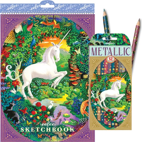 Unicorn Sketchbook & Metallic Pencils