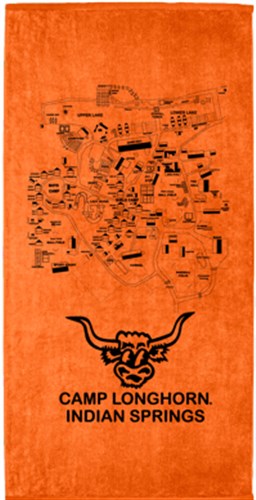 Towel:  Orange Indian Springs Map 