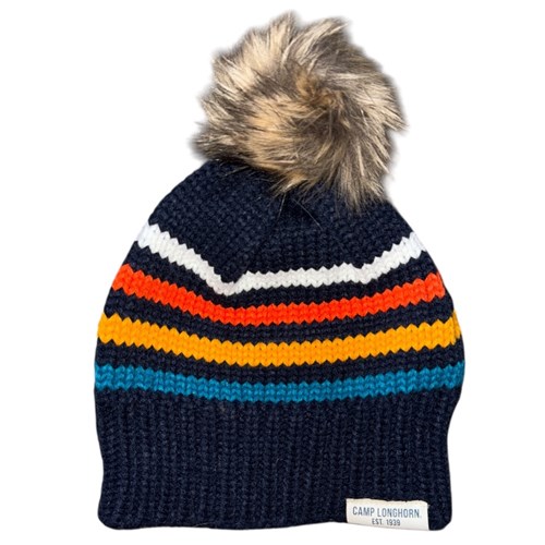 Striped Pom Winter Hat