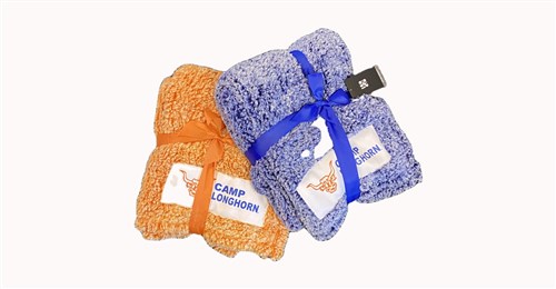 Blanket:  Orange or Blue Frosty Fleece