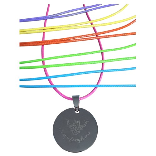 Silver Disc Charlie Bow Necklace