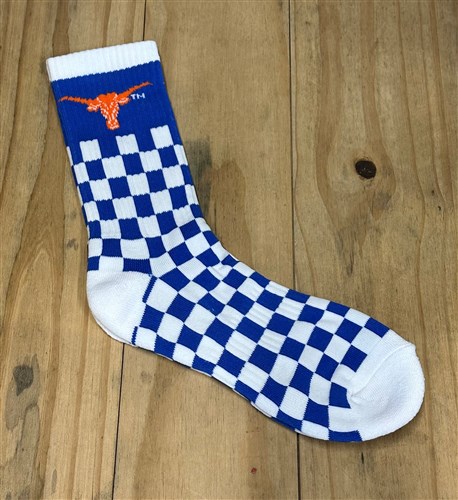 ATC:  Blue-White Checkered Socks