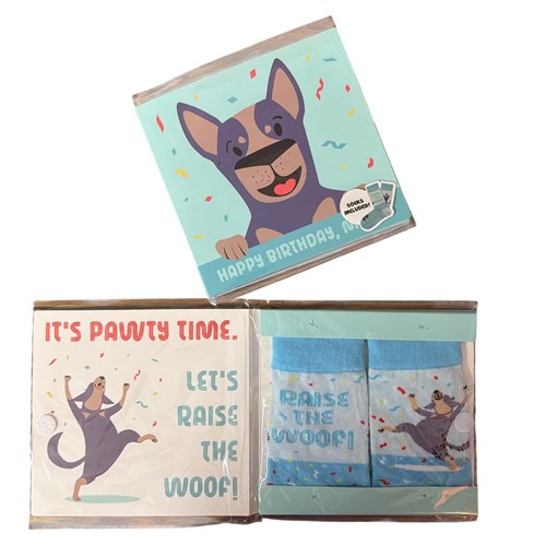 Birthday Card & Socks - Puppy