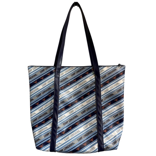 Shades of Blue Striped Tote