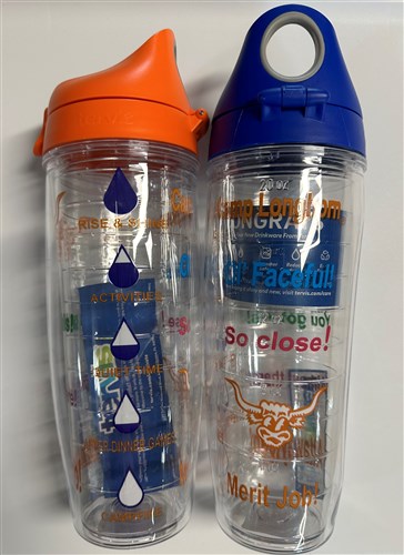 Drinkware:  20oz Tervis Custom CLH Water Bottle