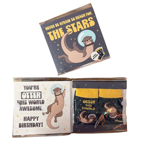 Birthday Card & Socks - Otter