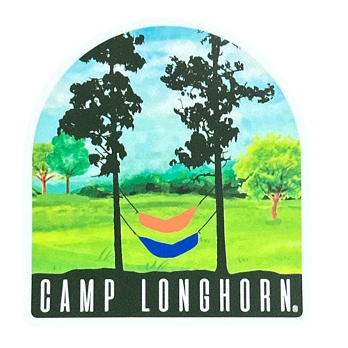 Camp Longhorn Hammocks Sticker