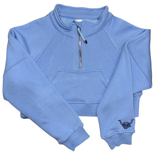 Oversized Cropped Zip Sweatshirt