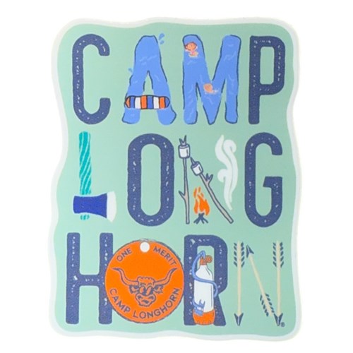 Stacked Camp Longhorn Sticker