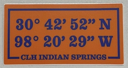 Decal:  Indian Springs Coordinates